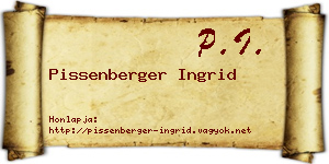 Pissenberger Ingrid névjegykártya